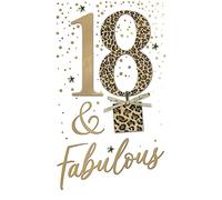 Female 18th Birthday Card Embellished Leopard Print Champagne Greeting Card JGS729