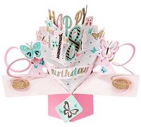 Female 18th Birthday Pop-Up Greeting Card Original Second Nature 3D Pop Up Cards