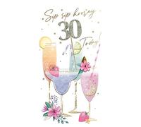Female 30th Birthday Card Embellished Cocktail Drinks Champagne Greeting Card JGS711