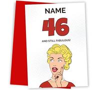 Female 46th Birthday Card for Her | Pop Art Fabulous | Happy Birthday Card for 46th Bday (46 Years Old), 46 Bday Cards, Still Fabulous