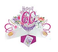 Female 60th Birthday Pop-Up Greeting Card Original Second Nature 3D Pop Up Cards