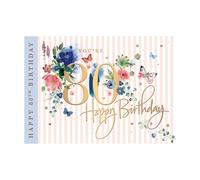 Female 80th Birthday Card from the Blossom & Bloom Range - Age 80 - Flowers - Foil & Embossed Finish