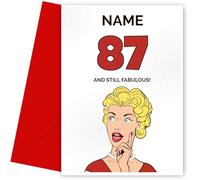 Female 87th Birthday Card for Her | Pop Art Fabulous | Happy Birthday Card for 87th Bday (87 Years Old), 87 Bday Cards, Still Fabulous
