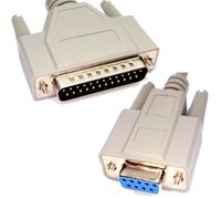 kenable Female 9 Pin Serial RS232 To Male 25 Pin PC to PC Cable Lead 2m [2 metres]