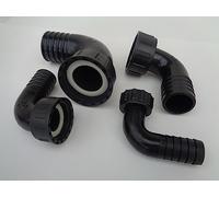 Female 90 deg Hose Tail Connector Water Fitting Polypropylene BSP Fish Pond Choose Size (1 1/4" Bsp Female x 32 mm)