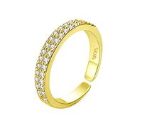 Female All- Finger Ring Luxury Fashion Adjustable Light Ring Personalized Ring Opening Fashion Index Rings Thick Band Rings for Women (Gold, One Size)