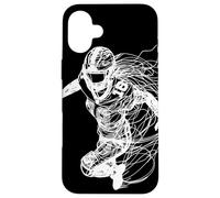 Female American Footballer Sketch Case for iPhone 16 Plus