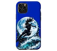 Female Anime Ninja Warrior with Swords Under Full Moon Case for iPhone 11 Pro