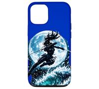 Female Anime Ninja Warrior with Swords Under Full Moon Case for iPhone 12/12 Pro