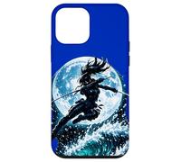 Female Anime Ninja Warrior with Swords Under Full Moon Case for iPhone 12 mini