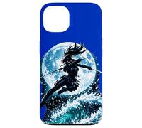 Female Anime Ninja Warrior with Swords Under Full Moon Case for iPhone 13