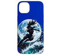 Female Anime Ninja Warrior with Swords Under Full Moon Case for iPhone 14 Plus