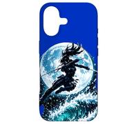 Female Anime Ninja Warrior with Swords Under Full Moon Case for iPhone 17