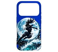 Female Anime Ninja Warrior with Swords Under Full Moon Case for iPhone 17 Pro