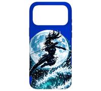 Female Anime Ninja Warrior with Swords Under Full Moon Case for iPhone 17 Pro Max