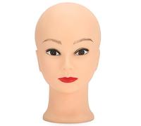 Female Bald Mannequin Head 19.3 in Professional Cosmetology Face Makeup Doll Head Mannequin Head for Makeup Training Practice Wig Hat Masks Head Model Display Bald (with Makeup)