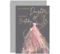 Female Birthday Card for Daughter - Stylish Fashion Birthday Card for Her - Gold Foil Design - 18th 21st 25th 30th - Special Birthday Cards for Women - Contemporary Female Birthday Gift