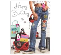 Female Birthday Card for Her - General Card for Girls - Trendy Feminine Design - Special Finishes and Illustrated Insert Leaf - Made in the UK