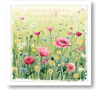 Female Birthday Card for Her - General Card for Women - Special Finish - Wildflower Meadow - Made in the UK - Eco-Friendly