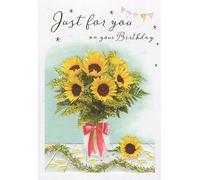 Female Birthday Card - General Card for Women - Sunflower Bouquet Embossed with Foil Details - by ICG