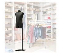 Female Black Male Mannequin Dress Form Display, Woman Torso For Jewelry , Detachable Tailors Dummy Sewing Adjustable Height 47”-71” Adjustable Height(Men,A)