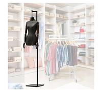 Female Black Male Mannequin Dress Form Display, Woman Torso For Jewelry , Detachable Tailors Dummy Sewing Adjustable Height 47”-71” Adjustable Height(Women,B)