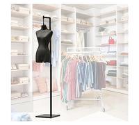 Female Black Male Mannequin Dress Form Display, Woman Torso For Jewelry , Detachable Tailors Dummy Sewing Adjustable Height 47”-71” Adjustable Height(Women,A)
