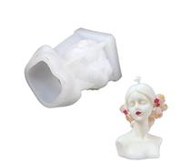 Female Body Silicone Shy Blindfolded Girls Plaster Silicone Mold Portrait Ornament Mold for Home Decor Molds for Epoxy Resin/Resin