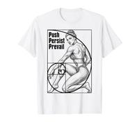 Female Bodybuilder Fitness Competitor Fibonacci Spiral Gym Value Graphic T-Shirt, Men, White, L