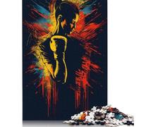 Female Boxer Silhouette Jigsaw Puzzles Puzzles for Adults Kids. 1000 Piece Great Gifts Challenge Toy Educational Game Home Decoration for Adults& Kids Age 14 Years Up 1000pcs (75x50cm)