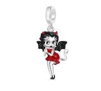 Female Cartoon Character Charm 925 Silver Charm Compatible with Pandora Charms, Trollbeads, Chamilia, Biagi and Many Other UK Charm Bracelets.