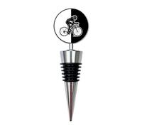 Female Cyclist Wine Bottle Stopper | Cycling Gift for Women | Monochrome Hobbies Collection | Unique Gift for Cyclists, Fitness & Sports Lovers | Handmade in The UK | Keeps Wine Fresh