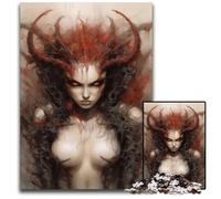 Female Demon DemonessJigsaw Puzzles for Adults 1000 Piece Wooden Jigsaw Puzzles for Adults Interactive Family Game DIY Home Decor Brain Teaser Gift 1000 PCS(75x50cm)