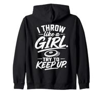 Female Discus Thrower Girl Track Field Athlete Zip Hoodie
