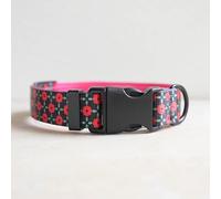 Female Dog Collars for Large Dogs - Safety Buckle Durable Light-Weight, Girl Dogs Collar for Big Dog Collar with Flower Patterns - Soft Adjustable (Black, L)