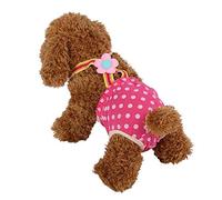 Female Dog Sanitary Pants, 6 Sizes Reusable Nappy with Adjustable Suspender for Small Medium Pet Dogs, Suitable for Puppies and Dogs in Heat (XS)