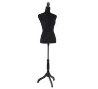 Female Dress Form Bust Mannequin Black Velvet Torso 133-168cm Adjustable Tripod