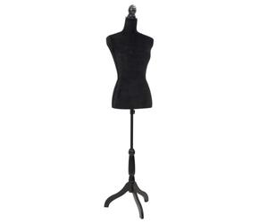Female Dress Form Bust Mannequin Black Velvet Torso 133-168cm Adjustable Tripod