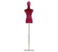 Female Dress Form Mannequin, Removable Plastic Woman Body Torso with Gold Square Base, for Sewing Projects Photography