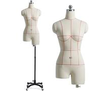 Female Dress Form Mannequin Torso Stand for Sewing, Plus Size Adjustable Body Dummy with Wheels, Easy Assembly for Tailoring and Display