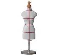 Female Dressmaker Mannequin Half Scale Tailors Dummy for Draping Stand Dressmaking Display with Removable Adjustable Solid Wood Base