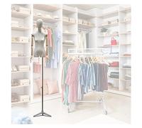 Female Female Mannequin Dress Form Torso With Adjustable 56”-80”Height Stand, Pinnable Mannequins Body With Head And Wooden Hands For Clothing Display Adjustable Height(C)