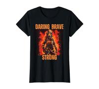 Female Firefighters Daring Brave Strong Proud Firewoman Value Graphic T-Shirt