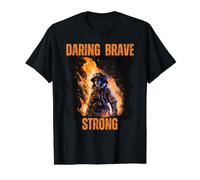 Female Firefighters Daring Brave Strong Proud Firewoman Value Graphic T-Shirt, Men, Black, L