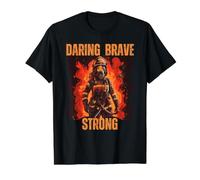 Female Firefighters Daring Brave Strong Proud Firewoman Value Graphic T-Shirt, Men, Black, M