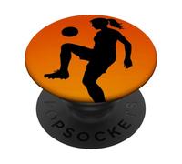 Female Football Player, Soccer Girl Silhouette, Footballer PopSockets Adhesive PopGrip