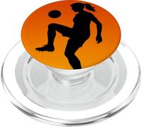 Female Football Player, Soccer Girl Silhouette, Footballer PopSockets PopGrip for MagSafe