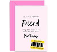 Female Friend Birthday Cards - Best Friend Birthday Gifts - Female Birthday Card Funny for Women - Humorous Birthday Cards for Friend - Reduced Sticker Cheeky Rude Birthday Joke Card for Her