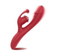 Female G-Spot Masturbation Massager, 10 Telescopic and Percussion Modes, Dual Motor Clitoris Licking Stimulator Adult Pleasure Sex Toy for Women and Couples