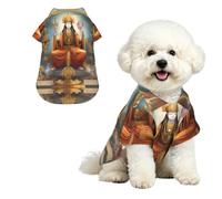 Female God Pet Hawaiian Shirt - Soft Peach Skin Button-Down top, Casual Beach Style Medium